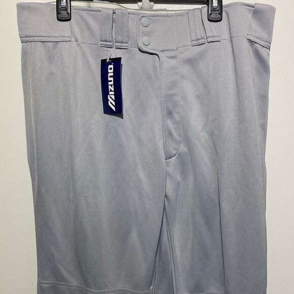 Mizuno Men's Gray Elastic Bottom Durable Performance Baseball Pants Size 2XL - Picture 1 of 11
